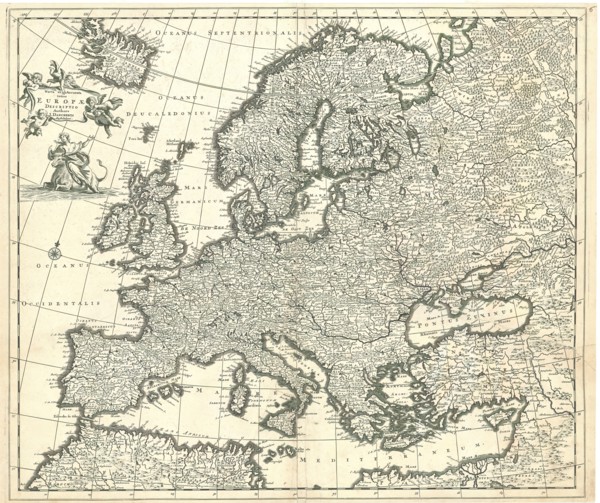 Map, Nova et accurata totius Europæ descriptio authore I. Danckerts Amstelodami, Justus Danckertsz