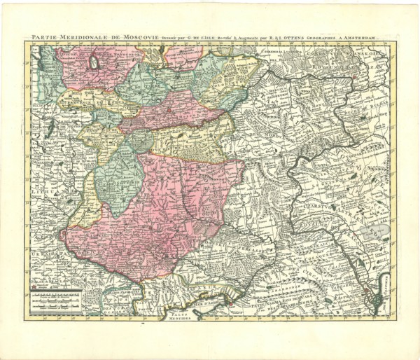 Map, Partie meridionale de Moscovie dressée par G. de L’Isle rectifié & augmente par R. & I. Ottens