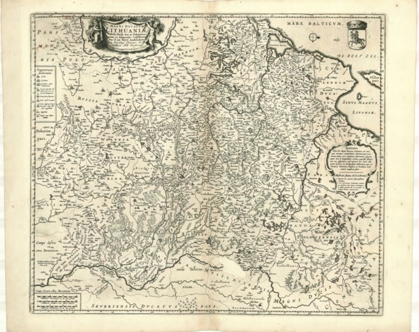 Map, Magni ducatus Lithuaniæ tabula divisa tam in Palatinatus, quam in subjacentes Castellamas per