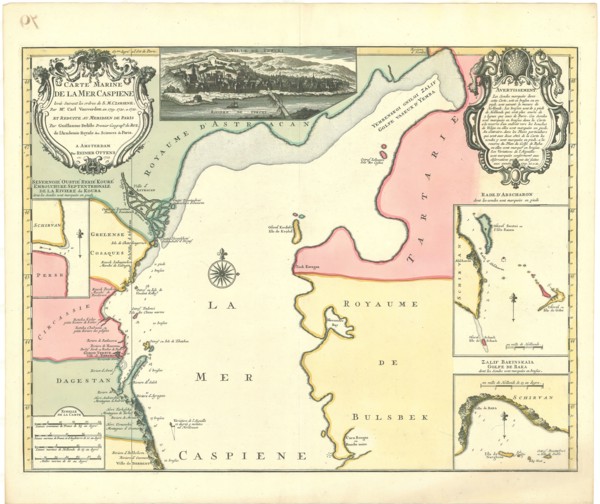 Map, Carte marine de la Mer Caspiene levée suivant les ordres de S.M. czariene, par Mr. Carl