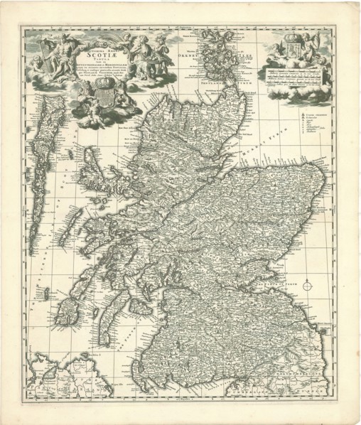 Map, Exactissima Regni Scotiae tabula tam in septentrionalem et meridionalem quam in minores