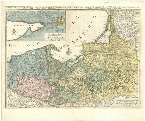 Map, Regni Borussiae secundum observationes novissima, accuratissima descriptio =, Jan Barend Elwe