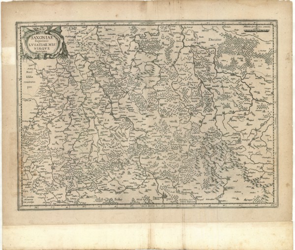 Map, Saxoniae Superioris Lvsatiae Misniaeqve descriptio, Gerard Mercator (1512-1594), Copperplate
