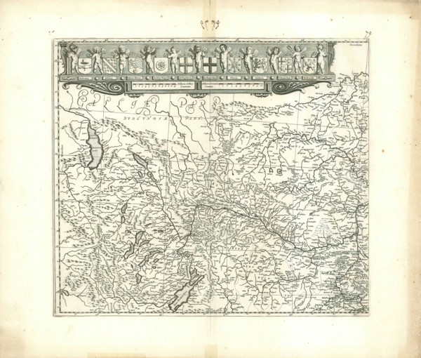Map, Rhenus Fluviorum Europae celeberrimus cum Mosa Mosella, et reliquis in illum de exonerantibus