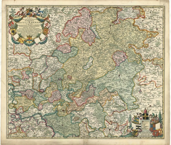 Map, S. R. I. Pars septentrionalior superioris Circuli Rhenani in quo sunt landgraviatus