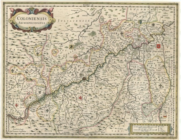 Map, Coloniensis archiepiscopatus, Copperplate print