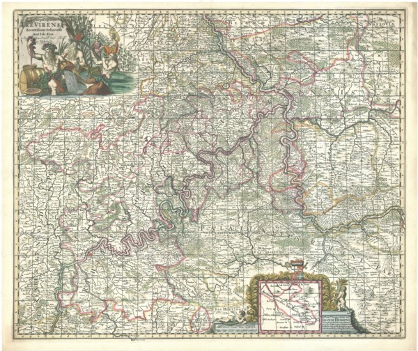 Map, Archiepiscopatus Trevirensis recentissima delineatio, Joannes de Ram (18 juni 1648-15 mei