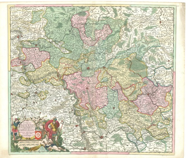 Map, Archiepiscopatus et electoratus Moguntini cum adjacentibus regionibus ut landgraviatuum Hasso