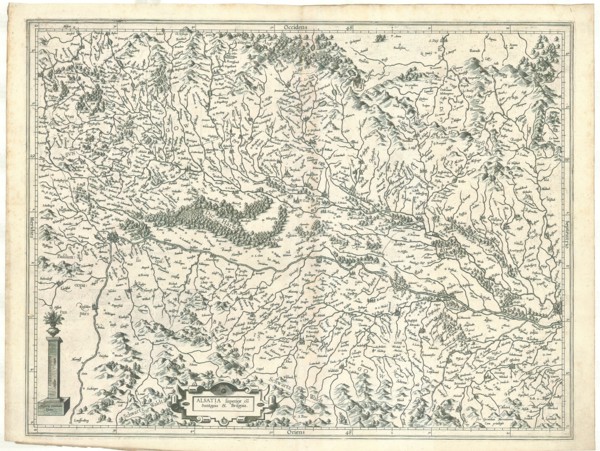 Map, Alsatia superior cuSvntgoia & Brisgoia, Gerard Mercator (1512-1594), Copperplate print