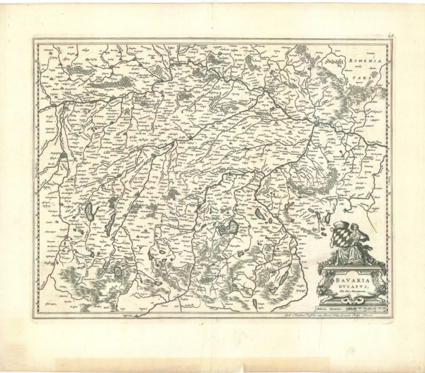 Map, Bavaria dvcatvs, Gerard Mercator (1512-1594), Copperplate print
