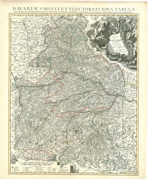 Map, Le cercle de Baviere, Johannes Condet (1711-1781), Copperplate print