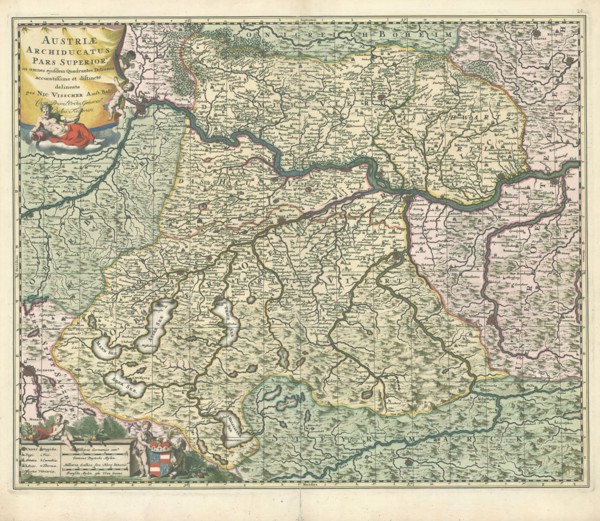 Map, Austriae archiducatus pars superior in omnes ejusdem quadrantes ditiones accuratissime ét