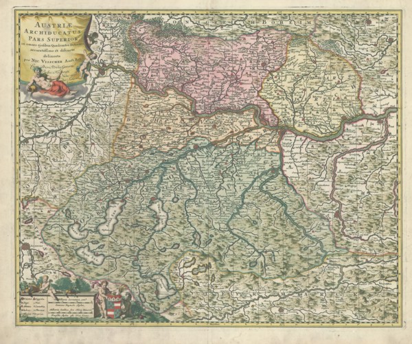 Map, Austriae archiducatus pars superior in omnes ejusdem quadrantes ditiones accuratissime ét