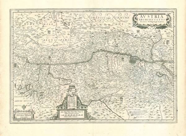 Map, Avstria Archidvcatvs, Lazius Wolfgang (1514-1565), Copperplate print
