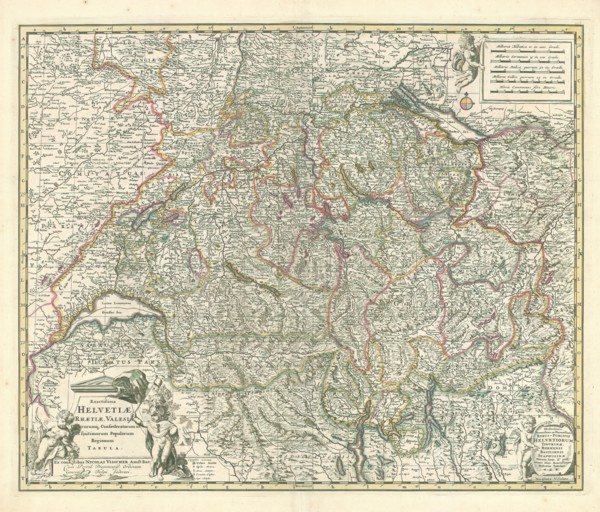 Map, Exactissima Helvetiae Rhaetiae, Valesiae caeterorumq. confoederatorum ut et finitimorum