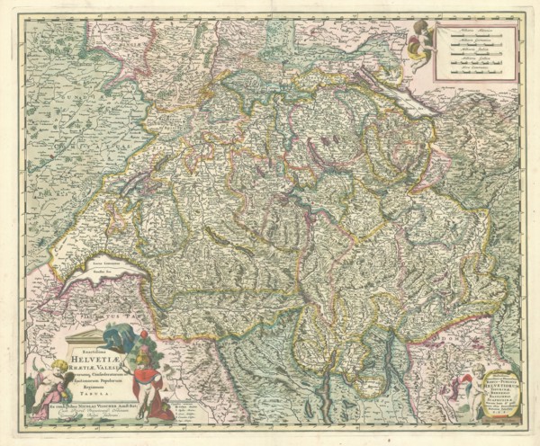 Map, Exactissima Helvetiae Rhaetiae, Valesiae caeterorumq. confoederatorum ut et finitimorum
