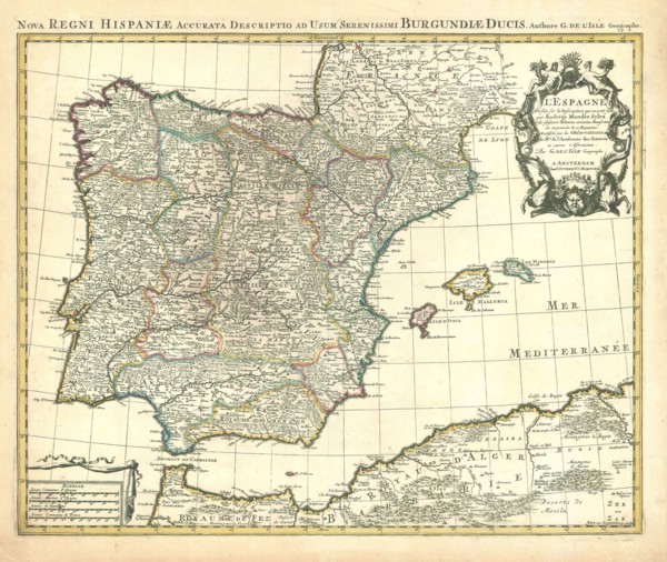 Map, L'Espagne dressée sur la description qui en a eté faite par Rodrigo Mendez Sylva et sur
