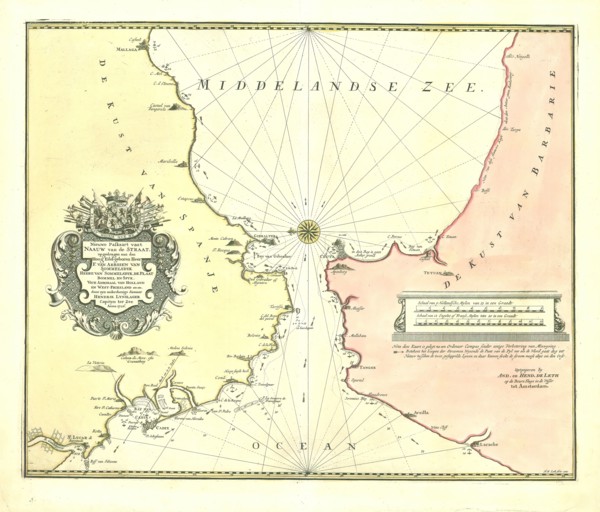 Map, Nieuwe paskaart vant Naauw van de Straat, H. Leynslager (1693-1768), Copperplate print