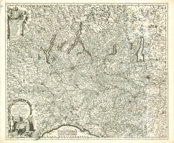 Map, Status et ducatus Mediolanensis et Parmensis, Carel Allard (1648-1709), Copperplate print