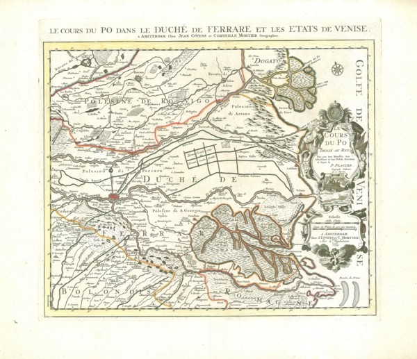 Map, Le cours du Po dans le duché de Ferrare et les etats de Venise, Placide de Sainte Hélène