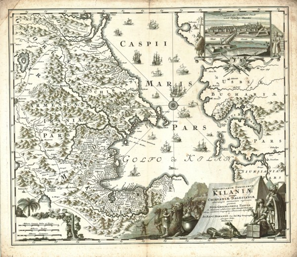 Map, Provinciarum Persicarum Kilaniæ nempe Chirvaniæ Dagestaniæ aliarumque vicinarum regionum