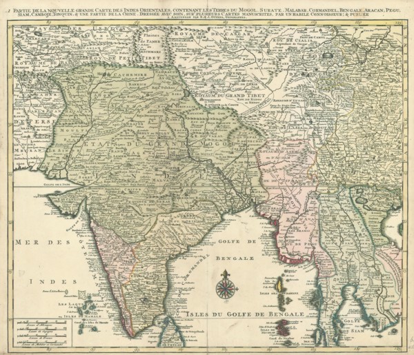 Map, 1 Partie de la nouvelle grande carte des Indes Orientales, Habile connoisseur Un, Copperplate
