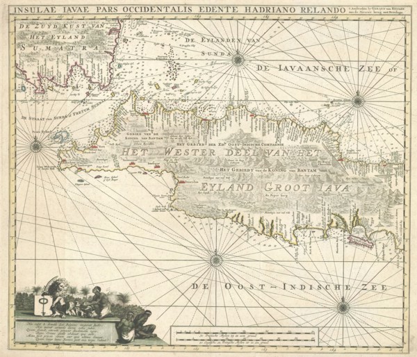 Map, Insulae Iavae Pars Occidentalis, Adriaan Reland (1676-1718), Copperplate print