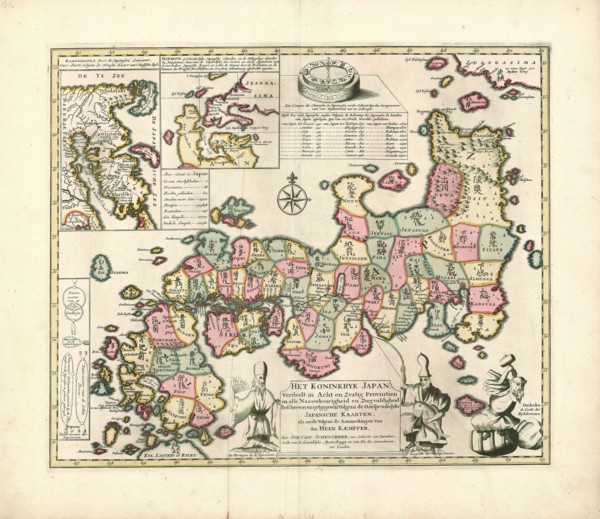Map, Het koninkryk Japan, Engelbert Kaempfer (1651-1716), Copperplate print