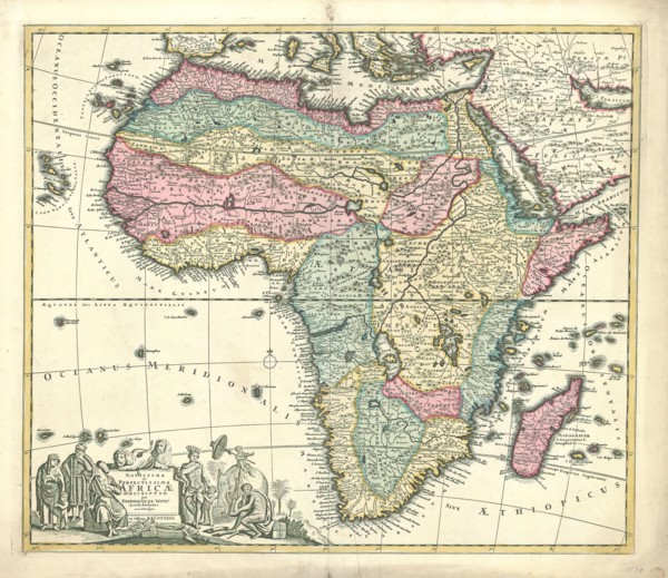 Map, Novissima et perfectissima Africae descriptio, Frederick de Wit (1630-1706), Copperplate print