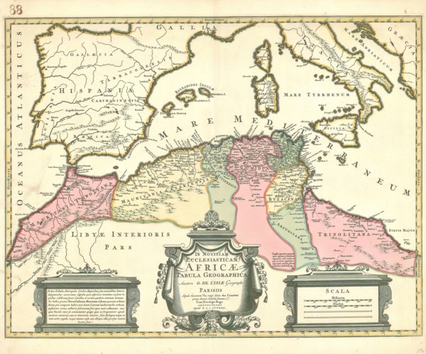 Map, In notitiam ecclesiasticam Africae tabula geographica, Guillaume Delisle (1675-1726),