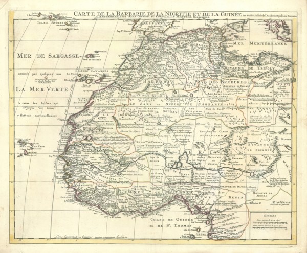 Map, Carte de la Barbarie de la Nigritie et de la Guinée, Guillaume Delisle (1675-1726),