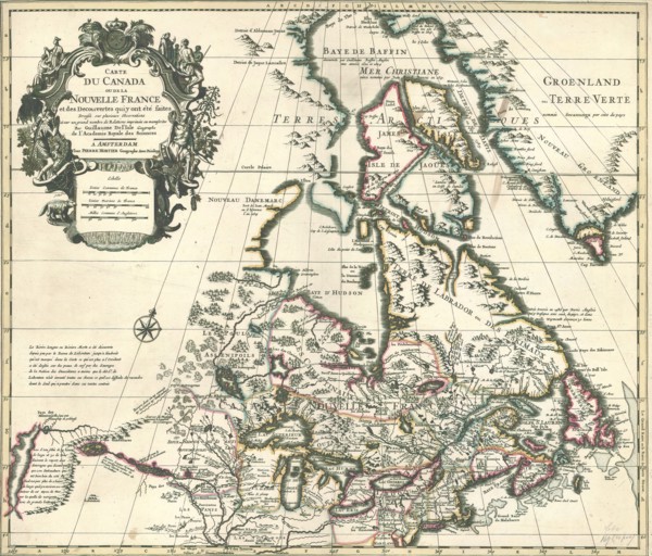 Map, Carte du Canada, Guillaume Delisle (1675-1726), Copperplate print