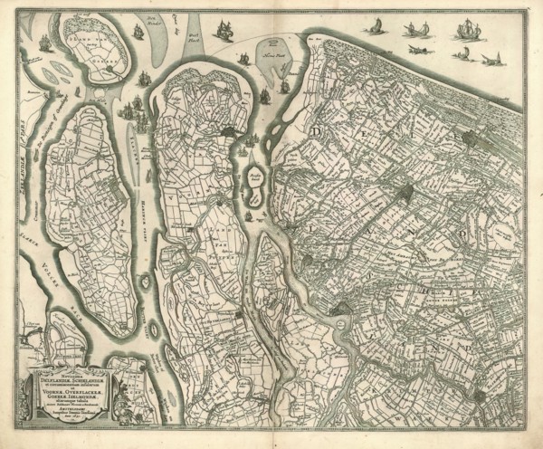 Map, Novissima Delflandiae, Schielandiae et circumiacentium insularum ut Voornae, Overflackeae,