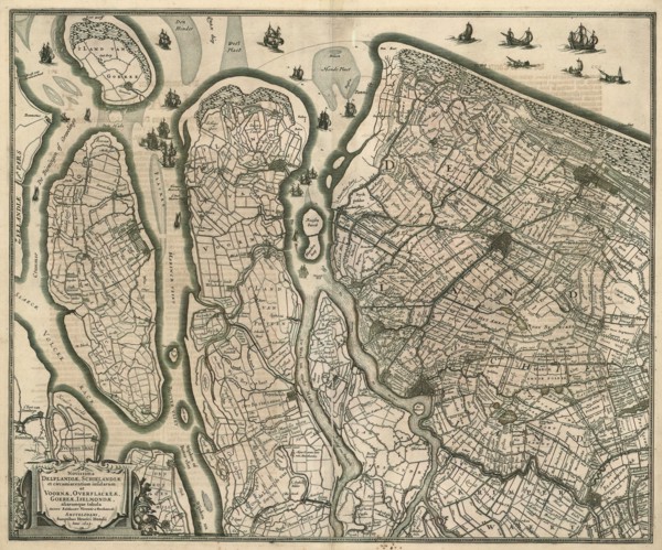Map, Novissima Delflandiae, Schielandiae et circumiacentium insularum ut Voornae, Overflackeae,