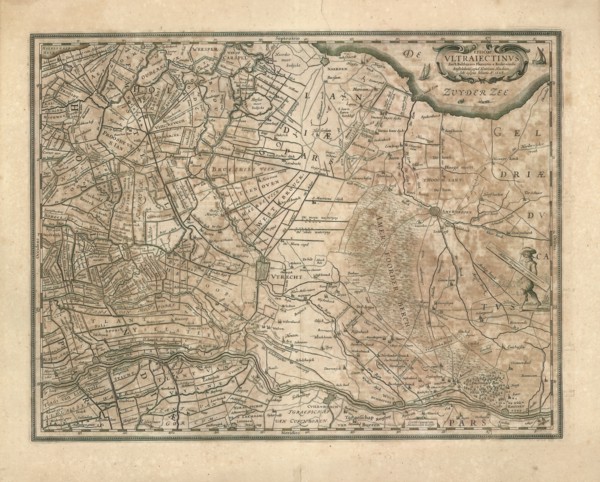 Map, Episcop Vltraiectinvs, Balthasar Florisz. van Berckenrode (c. 1591-1646), Copperplate print