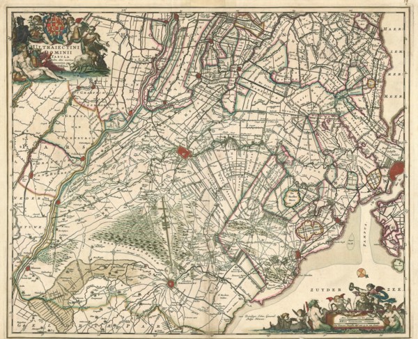 Map, Ultraiectini Dominii tabula, Nicolaes Jansz. Visscher (1649-1702), Copperplate print