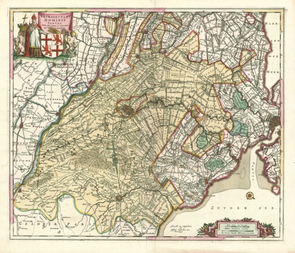 Map, Ultraiectini Dominii tabula, Justus Danckertsz (1635-1701), Copperplate print