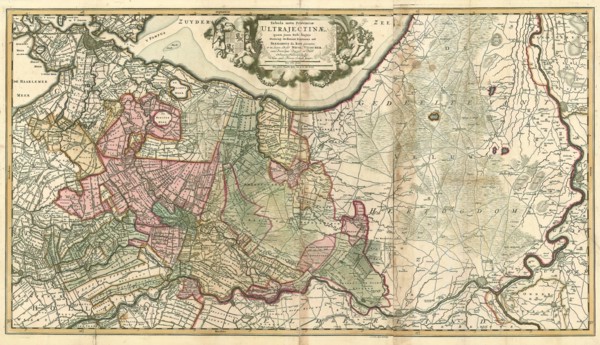 Map, Tabula nova provinciae Ultrajectinae, Bernardus du Roy, Copperplate print
