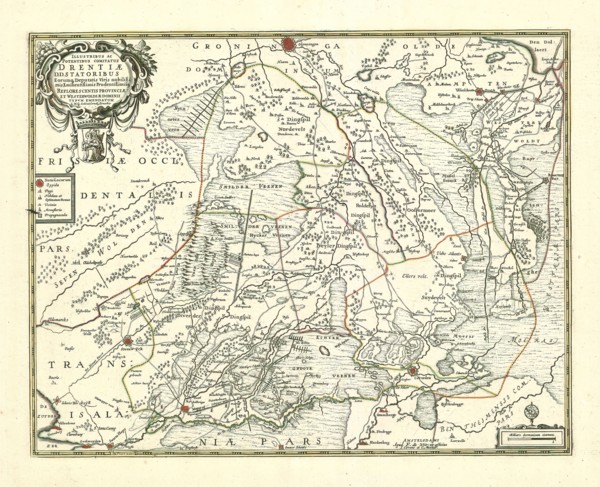 Map, Illustribus ac potentibus comitatus Drentiae DD. Statoribus ... Reflorescentis Provinciae et