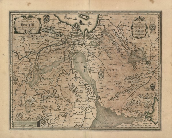 Map, De Heerlycheyt van Over-yssel, Claes Jansz. Visscher (1586/1587-1652), Copperplate print