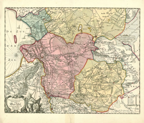Map, Transisalania Provincia, vulgo Over-yssel, Nicolaas ten Have (fl. 1652), Copperplate print