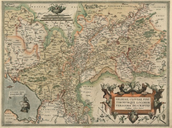 Map, Gelriae, Cliviae, finitimorvmqve locorvm verissima descriptio, Christiaen Sgrooten (c.