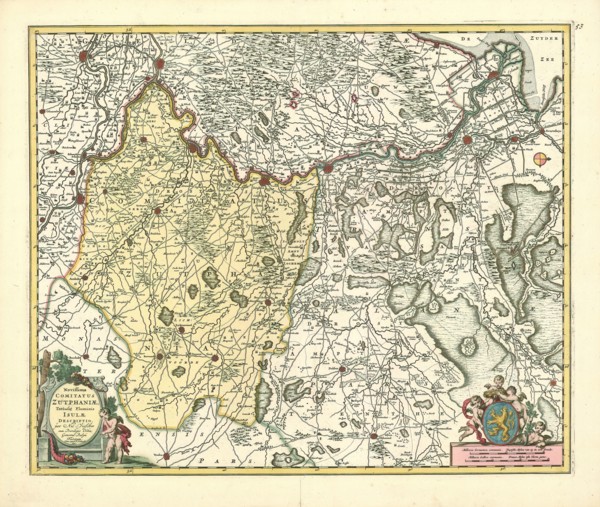 Map, Novissima Comitatus Zutphaniae totiusque fluminis Isulae descriptio, Nicolaes Jansz. Visscher