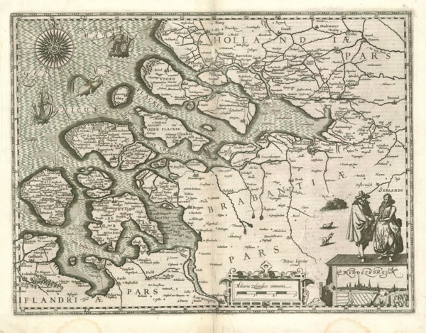 Map, [Zeeland, Pieter den Keere (1571-after 1646), Copperplate print