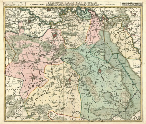 Map, Brabantiae Batavae pars orientalis, comprehendens tetrarchiam sive majoratum Sylvaeducensem in