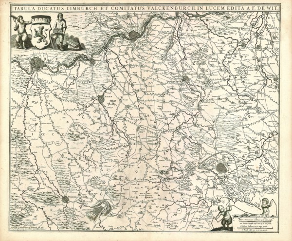 Map, Tabula ducatus Limburch. et comitatus Valckenburch., Frederick de Wit (1630-1706), Copperplate