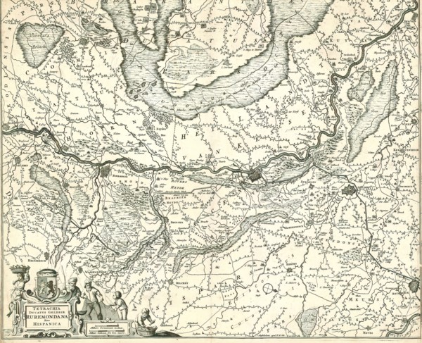 Map, Tetrachia ducatus Geldriae Ruremondana sive Hispanica, Copperplate print