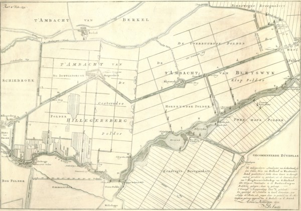 Map, Ambacht van Hillegersberg, 't Ambacht van Bleysw?k, Eendragts Droogmakery, Twee Mans Polder, D