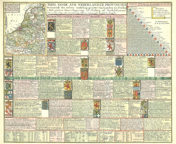 Map, Tafel vande XVII Nederlandze provincien, C. Specht (fl. 1695-1726), Copperplate print