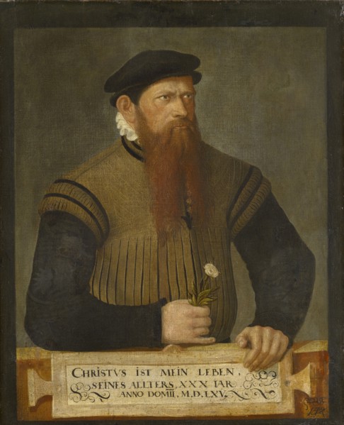 Portrait of a bearded man, 1565, oil on canvas, 63 x 50 cm, monogrammed and dated lower right: I. A